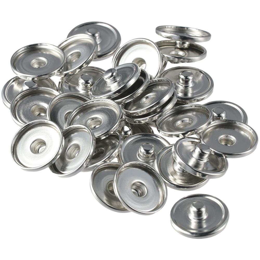 Snap Fastener Set - Cabochon Settings metal Hemmed Round Snap