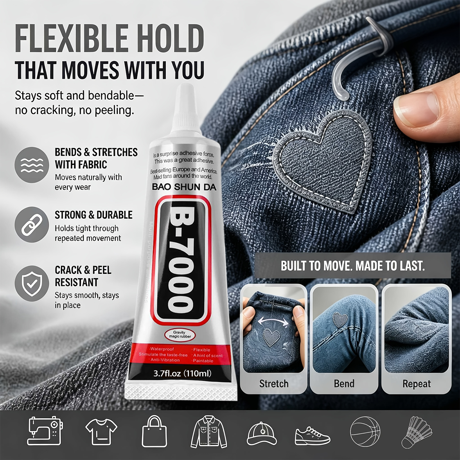 B-7000 Fabric Glue Permanent a - Contact Cement Glue reseña y precio