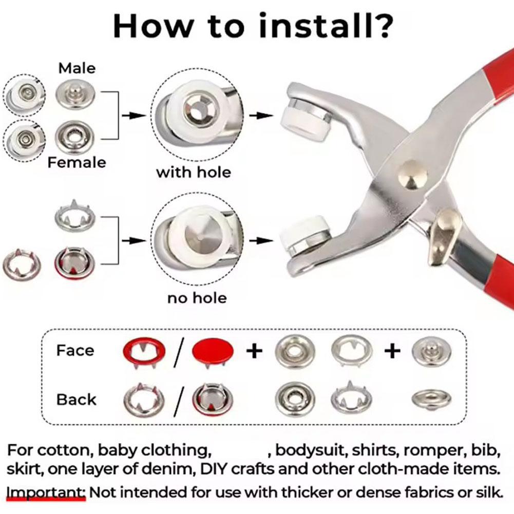Hot 100pcs Metal Prong Snap Bu - Snap Fastener Set reseña y precio