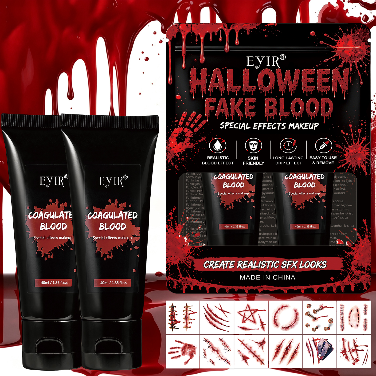2PCS Halloween Fake Blood Gel, - Body Paint Sfx reseña y precio