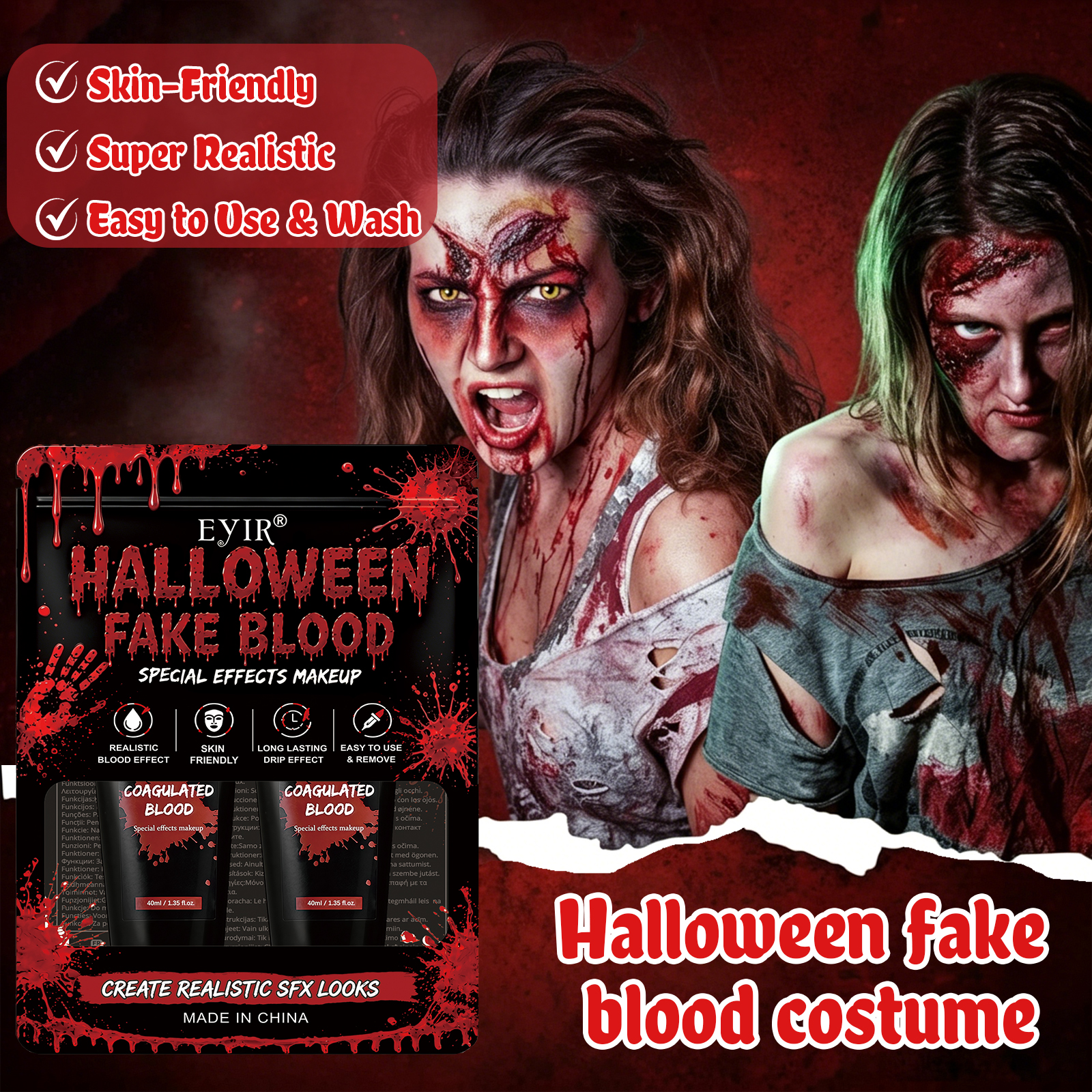 2PCS Halloween Fake Blood Gel, - Body Paint Sfx reseña y precio