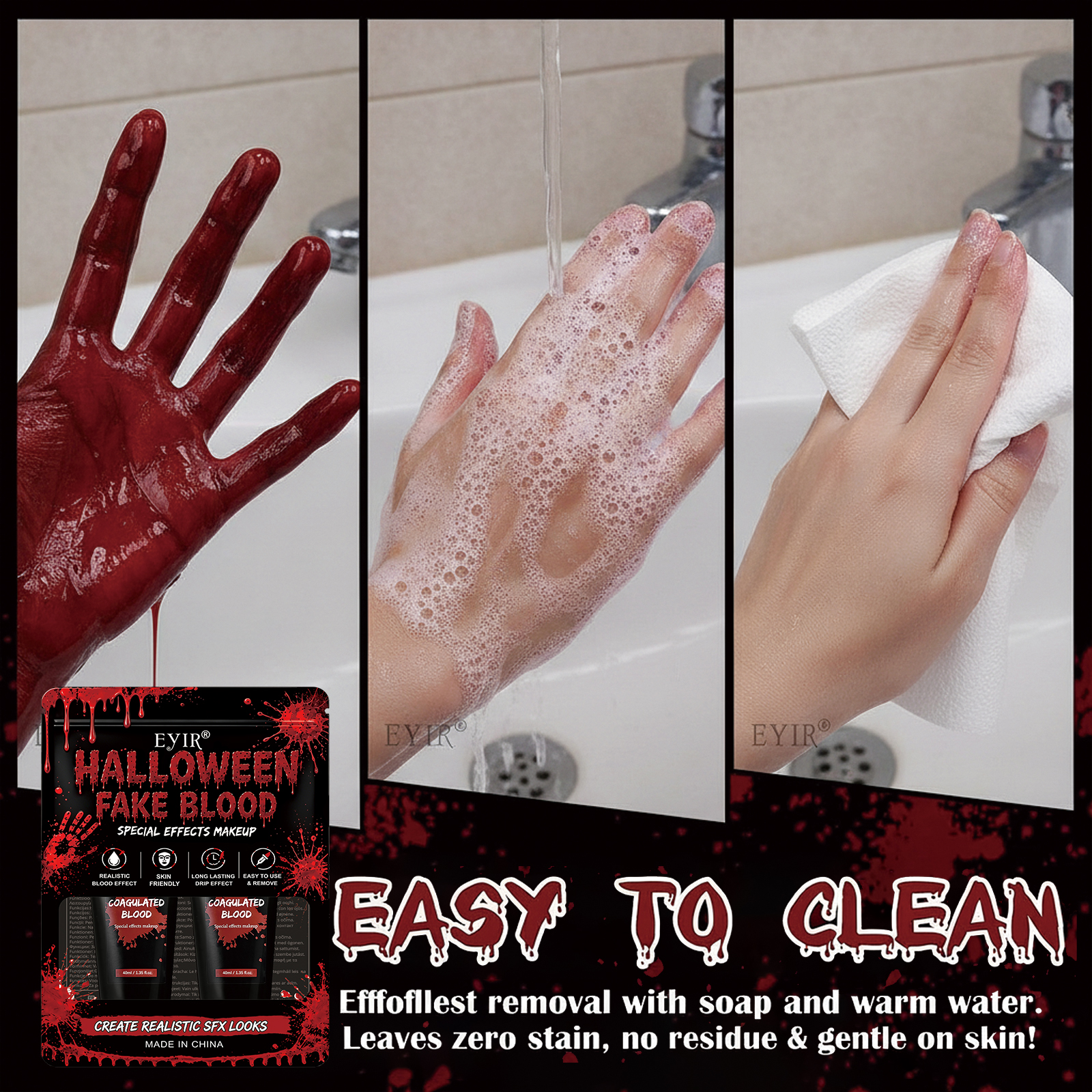2PCS Halloween Fake Blood Gel, - Body Paint Sfx reseña y precio