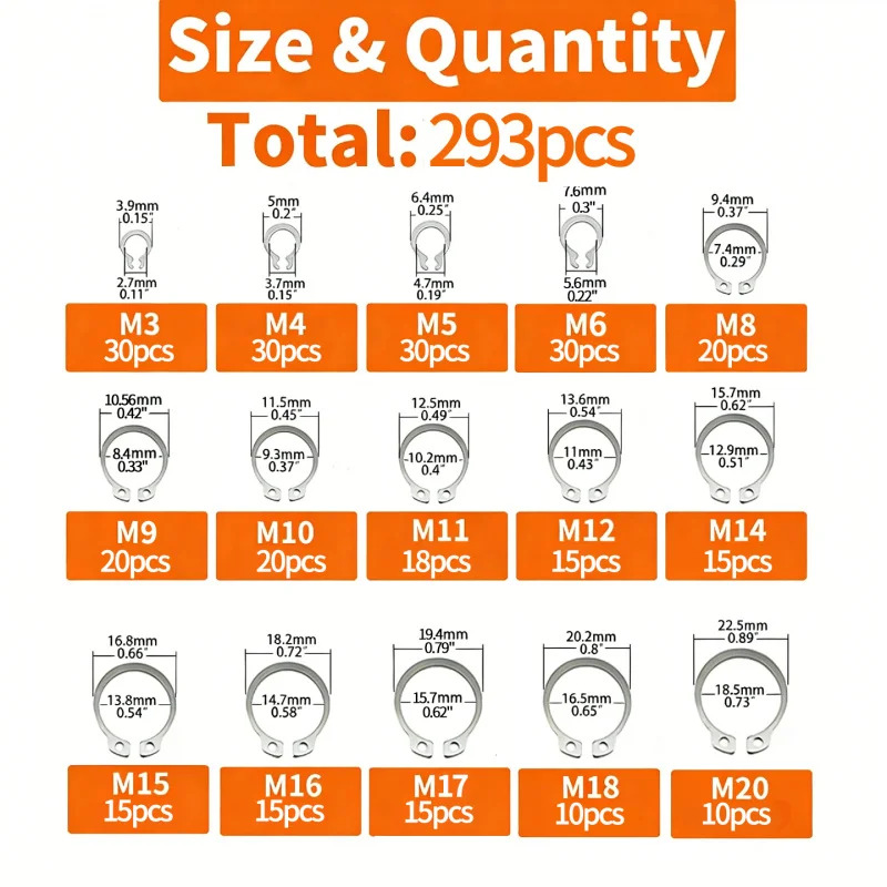 293Pcs M3-M20 304 Stainless St - Snap Fastener Set reseña y precio