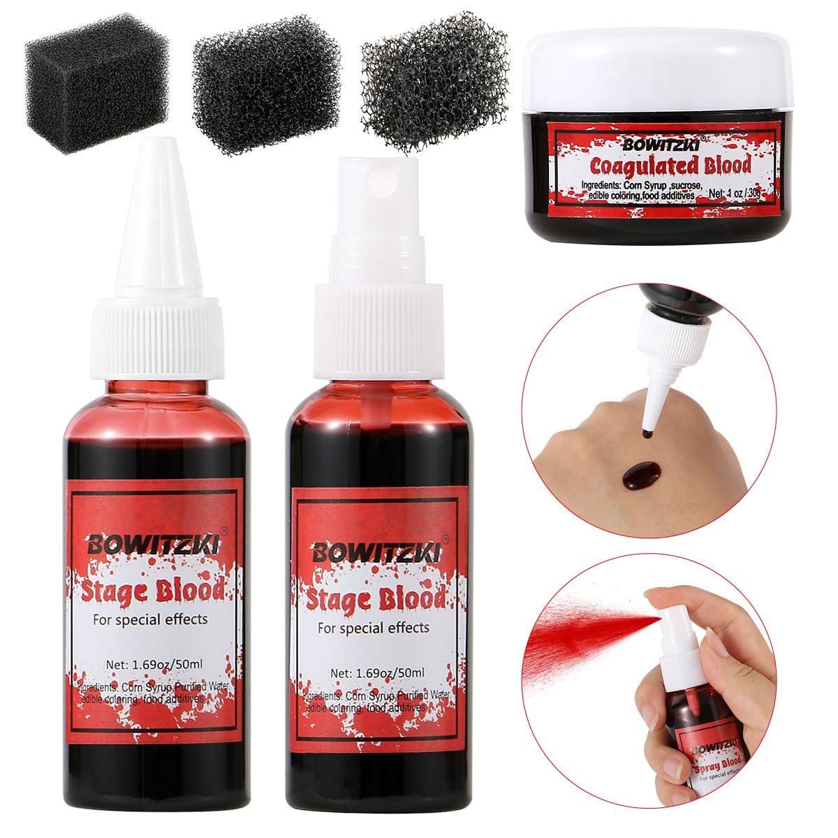 Bowitzki Fake Blood 3PCS Stage - Body Paint Sfx reseña y precio