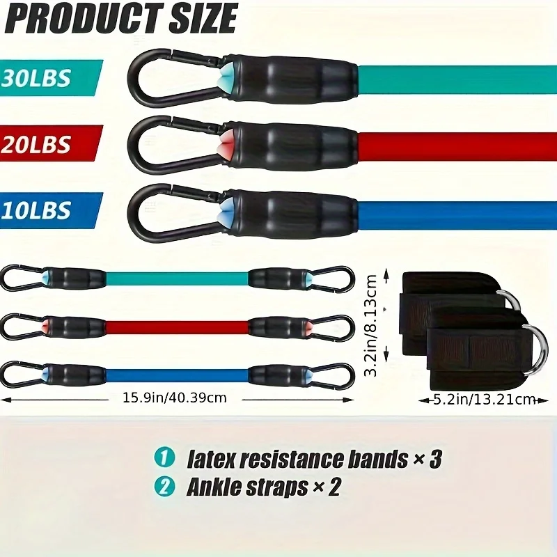 5Pcs Fitness Ankle Straps Set, - D Ring Strap reseña y precio