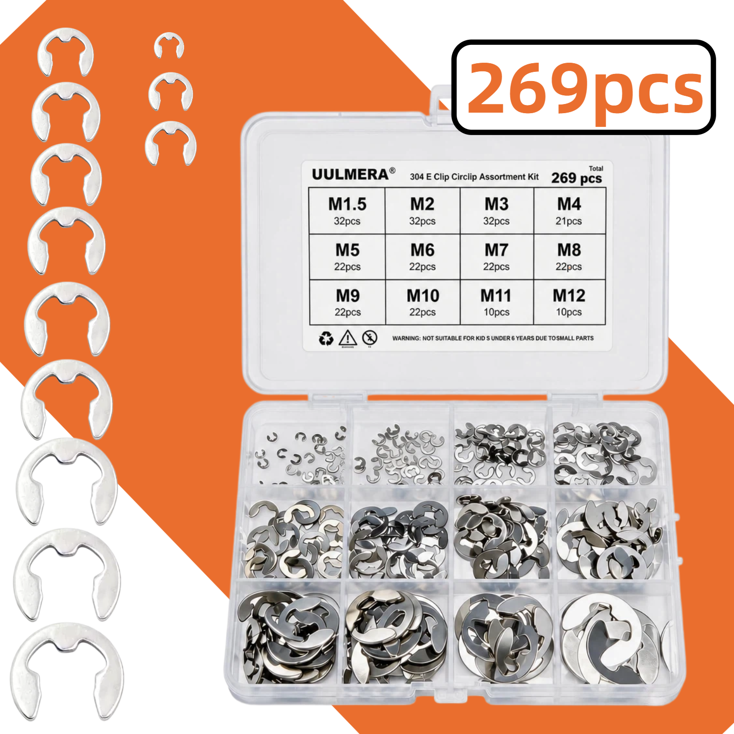 E-Clip Snap Ring Set 269/209/4 - Snap Fastener Set reseña y precio