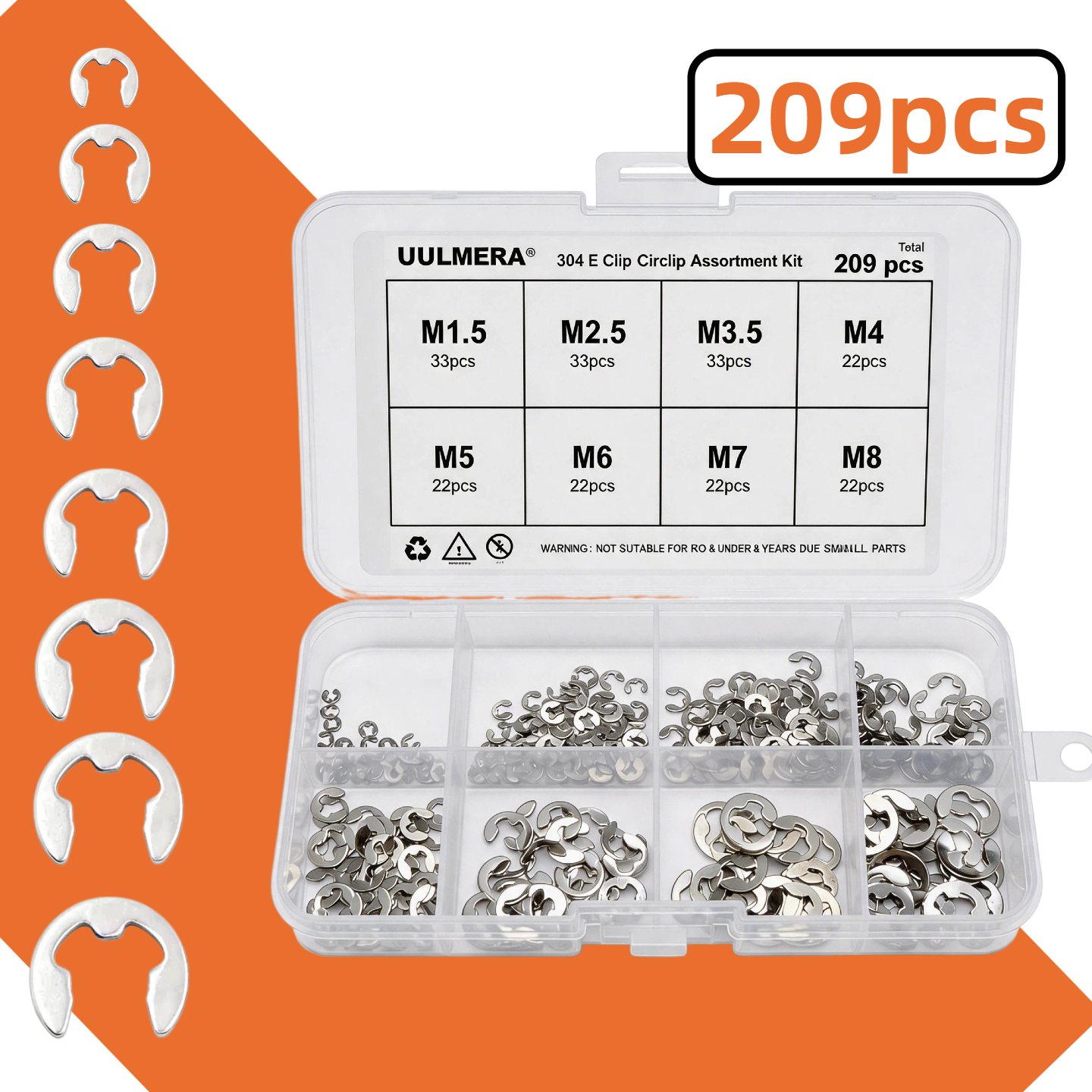 E-Clip Snap Ring Set 269/209/4 - Snap Fastener Set reseña y precio