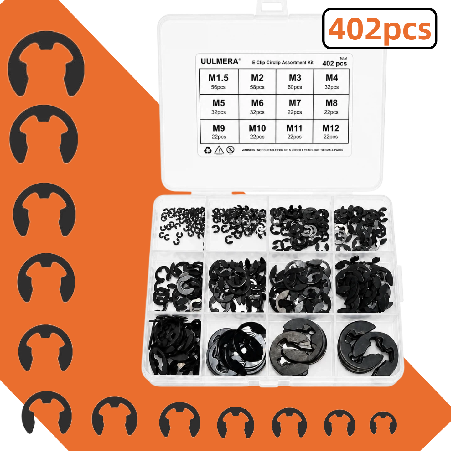 E-Clip Snap Ring Set 269/209/4 - Snap Fastener Set reseña y precio
