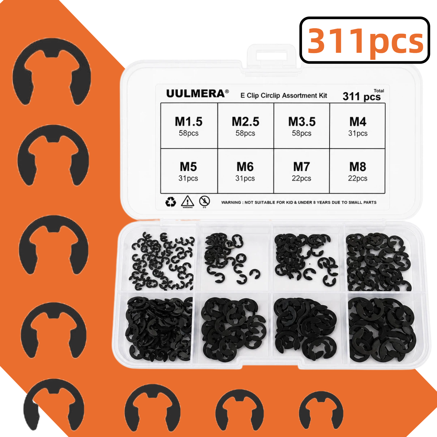 E-Clip Snap Ring Set 269/209/4 - Snap Fastener Set reseña y precio