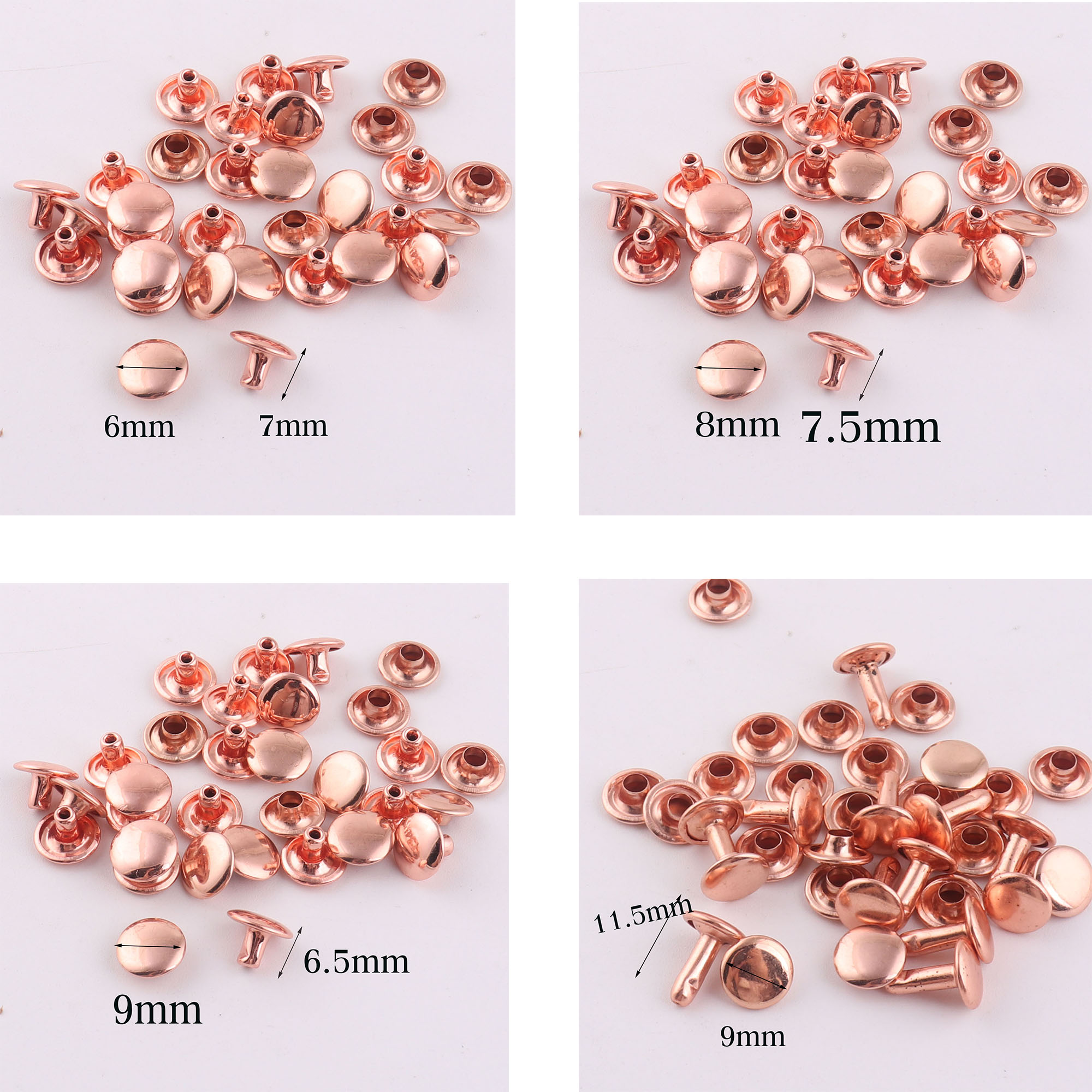 100 Sets Double Cap Rivets,Ros - Snap Fastener Set reseña y precio