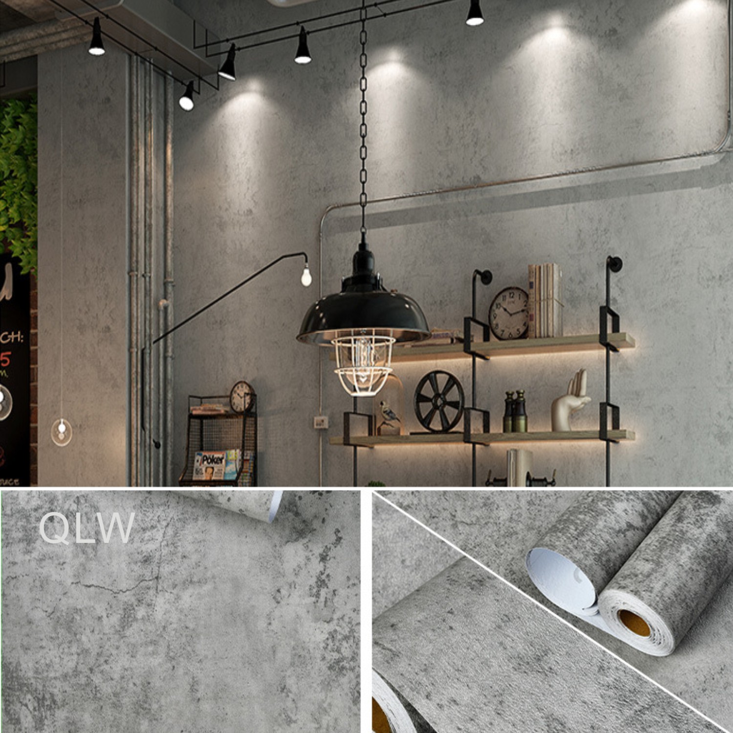 6M Cement Grey PVC Wallpaper S - Contact Cement Glue reseña y precio