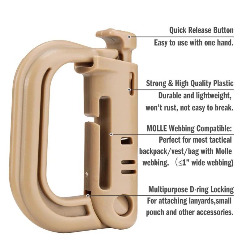 5Pcs Plastic D-Ring Tactical C - D Ring Strap reseña y precio