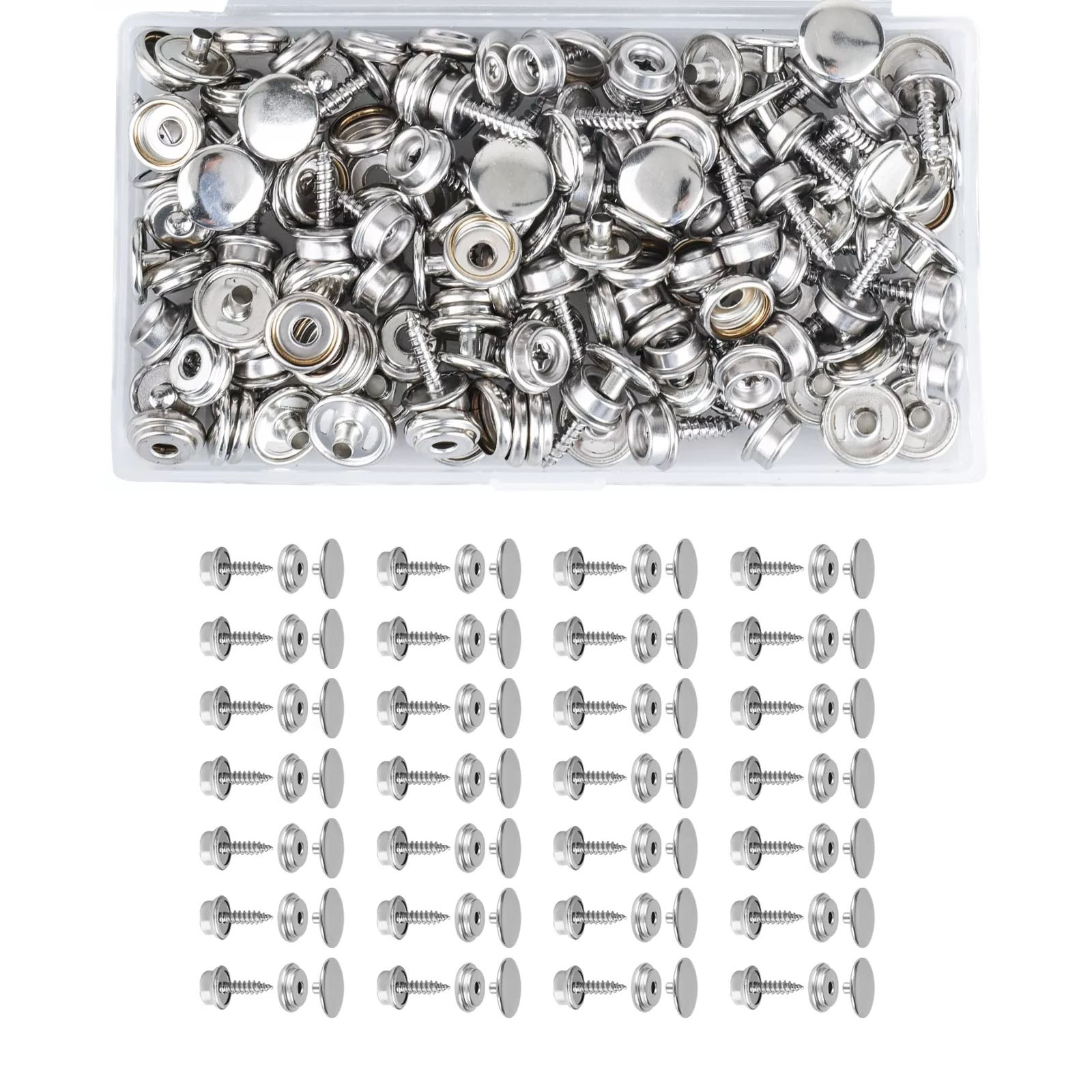 50 Set Stainless Steel Boat Ma - Snap Fastener Set reseña y precio