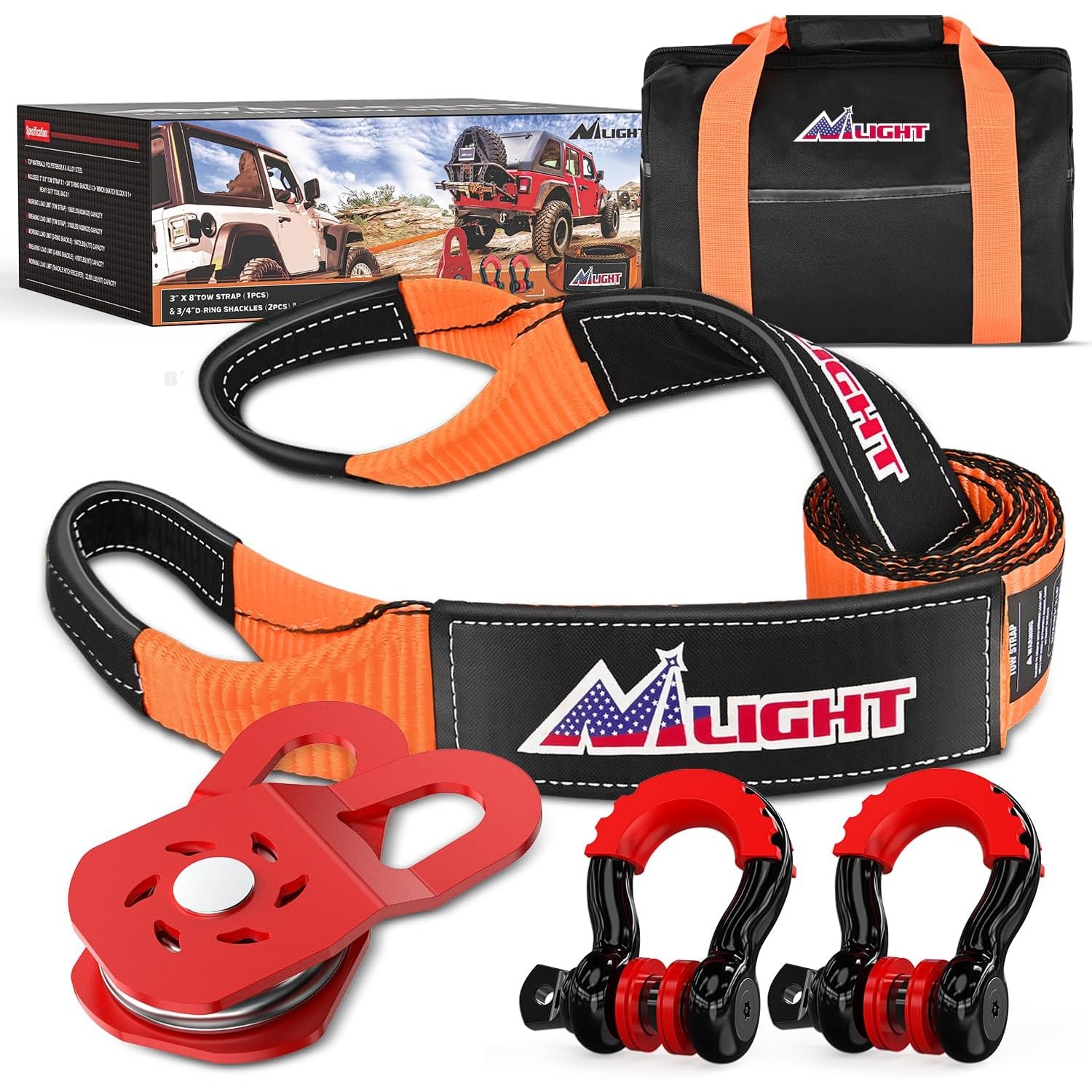 Nilight Offroad Recovery Kit 3 - D Ring Strap reseña y precio