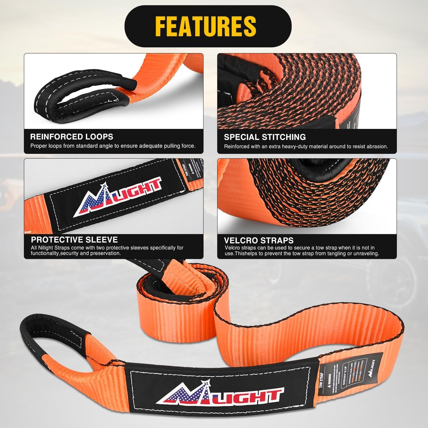 Nilight Offroad Recovery Kit 3 - D Ring Strap reseña y precio